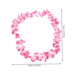 BESPORTBLE Hawaiian Flower Headband Necklace Bracelet Set Pink Floral Crown Accessories for Beach Parties Weddings Luau Celebrations Unique Aesthetic Versatile Design