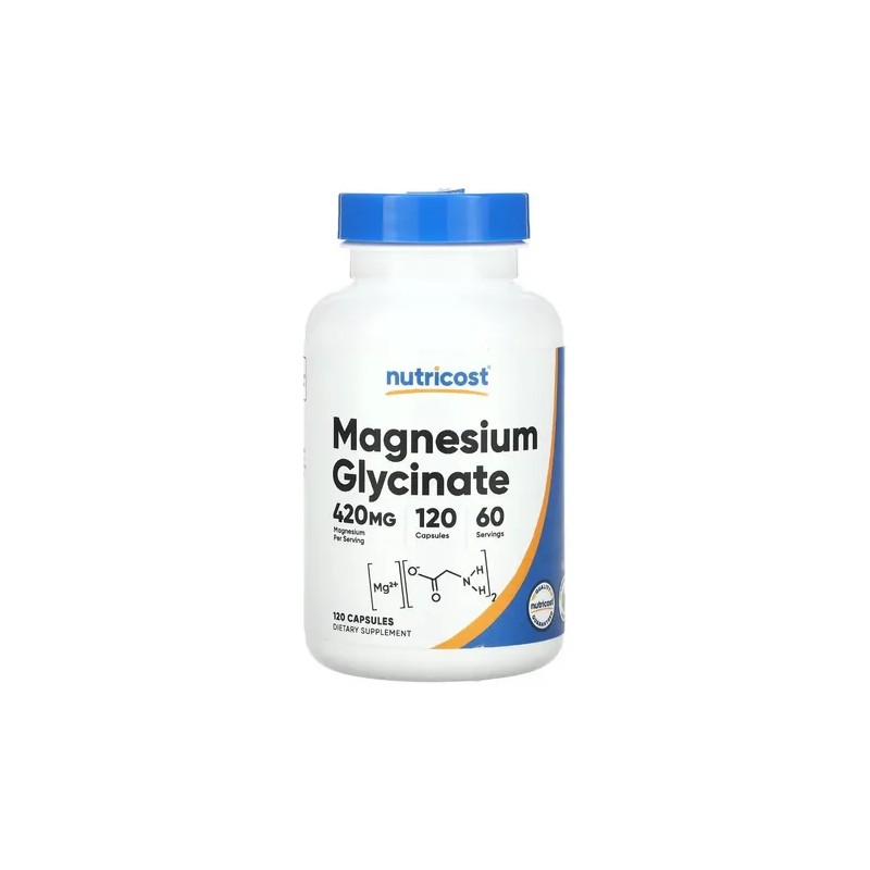 Glicinato de Magnesio 210 mg Magnesium Glycinate Supplement, 120 Capsules