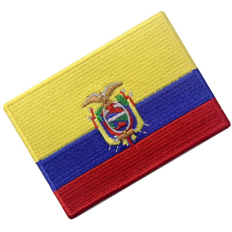 Ecuador Flag Embroidered Emblem Ecuadorian Iron On Sew On National