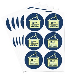 Top label Business Congrats New House Stickers,2 Inch Congratulations On Your New Home Greeting Stickers for Envelope Seals,240 Pcs Per Pack