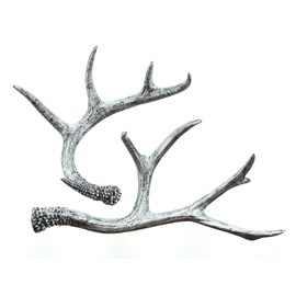 FRANK FLECHTWAREN Decorative Antlers, Deer Antlers, Silver, Set of 2, 19 x 18 x 8 cm, 30 x 14 x 8 cm, Elegant Decoration