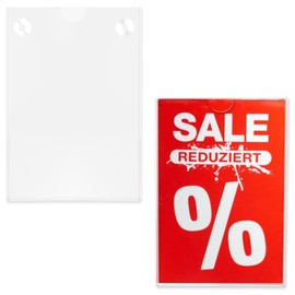 Pack of 4 A4 Wall Sign Holders, Acrylic Window Sign Holder with 16 Suction Cups, Wall Mounting, Transparent Info Pocket, Sheet Holder, Sign Holder, for Shopping Malls, Offices, Shops and Restaurants