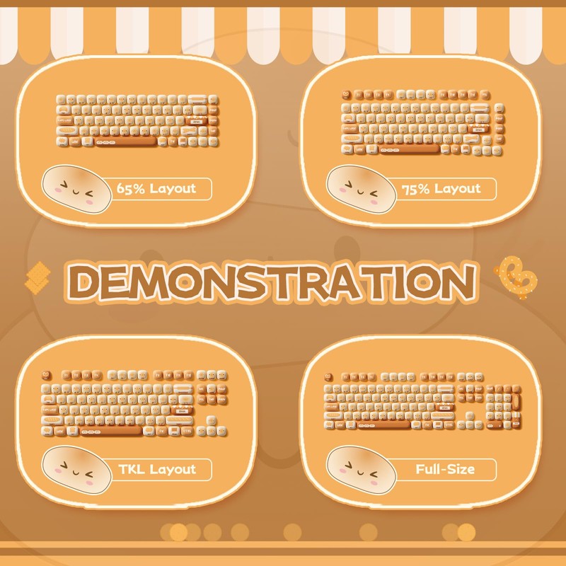 Akko PBT Keycaps Set, Bun Wonderland Keycaps MOG Profile 138-Key