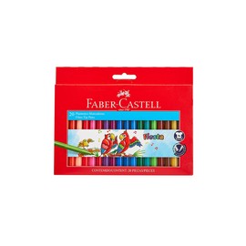 Faber-Castell Marcadores Fiesta con 20 Plumones de Diferentes Colores, presentados en un práctico estuche de cartón, ideal para mantener los plumones organizados y transportarlos fácilmente