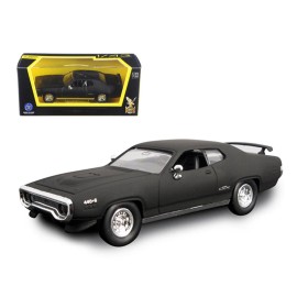 DCD 1971 Plymouth GTX Matt Black 1/43 Diecast Model Car Ride-On Accessory by Road Signature