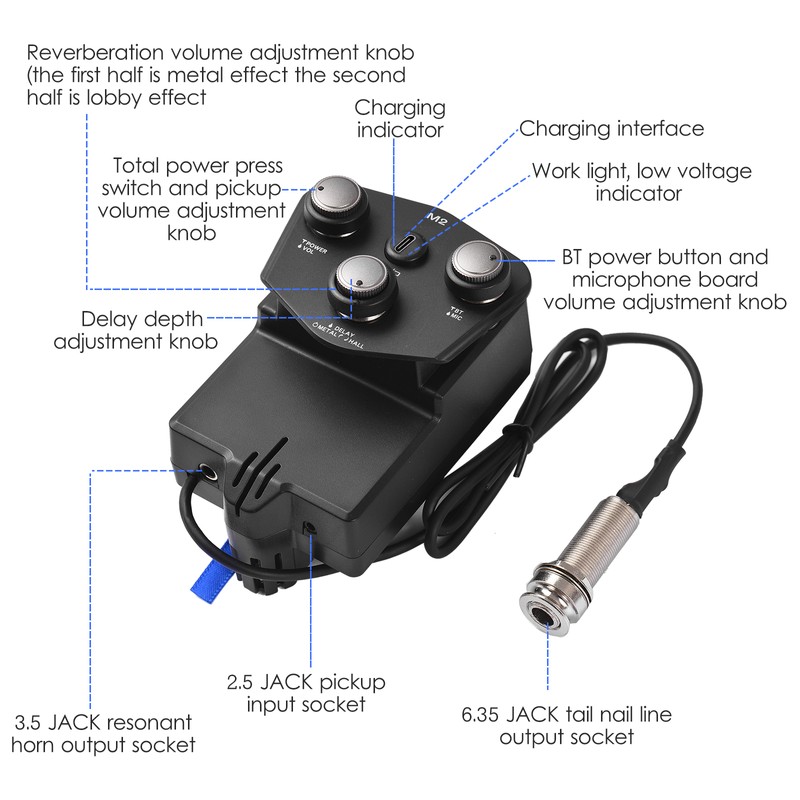 M2 Guitar Resonant Pickup Resonance Sound Pickup for Guitar with
