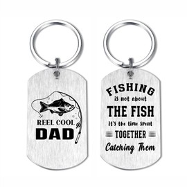 Laluminter Fishing Dad Keychain - Real Cool Dad - Christmas Father's Day Gifts for Fishing Dad - Fisherman Gift for Daddy Men