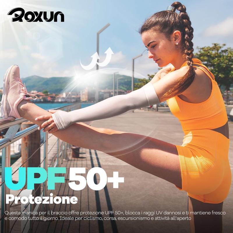 ROXUN 4 Paia Manghiette con Foro per Pollice Protezione UV