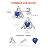 FaithHeart Sterling Silver Earrings for Women, Heart/Square/Celtic Knot Birthstone Stud