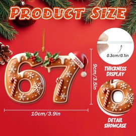 67 Christmas Ornament, Six Seven Funny Christmas Ornament, 67 Ornament, Funny 6 7 Meme Gifts for Teen Girl, Boy, Party Supplies, Stocking Stuffer
