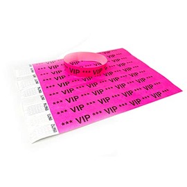 Tyvek Inlet Bands Control Bands in Bright Colours: Twist4 Entrance Bands Party Bands Insert Bands Secure Bands Made of Tyvek (Pack of 100, VIP Neon Pink)