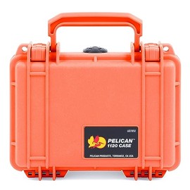 ColorCase Pelican Protector 1120 Case Orange - Small Size Waterproof Case with Pick & Pluck Foam & Convoluted Lid Foam - Orange Latches