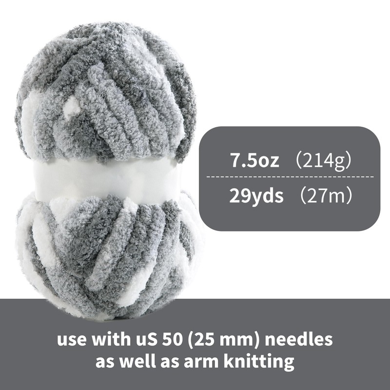 HOMBYS 8 Pack Giant Chunky Yarn for Crocheting,Super Bulky Large