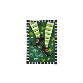 Evergreen Dancing St. Patrick's Day Garden Burlap Flag