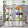 2 Pack Flower Display Stand with 12 Buckets, Wheels &