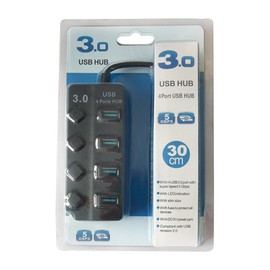 USB Hub 3.0,USB extension,Portable Adapter USB Hub 4 Ports High Speed PC With Switch Light High Speed Abs Plastic Lightweight Design Slim for Laptop, Compatible with All USB Port Device