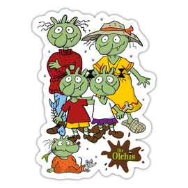 Spreadshirt The Olchis Classic A Dirty Family Sticker, 10 x 10 cm, Matt White