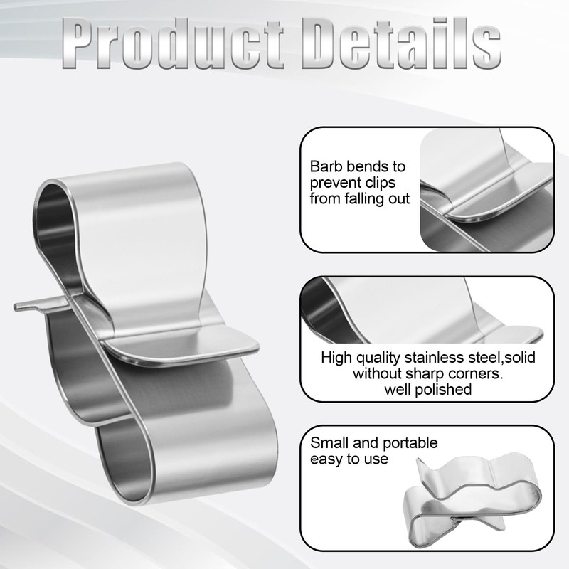 50 Pcs Trailer Wire Clips, Stainless Steel Trailer Wiring Clips