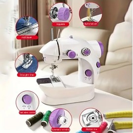 Best Sewing Machine 2024, 42-Piece Beginners Kit, Multifunctional Portable 6V Beginner Sewing Machine w/ 4 Stitch Patterns, Light, Foot Pedal