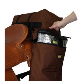 TrailMax Large Saddlebags for Trail Riding; Insulated Saddle Bags for HorsesWith Detachable Cantle Bag; Saddle Bag & Cantle Bag Set; Saddle Bags for Western & Endurance Saddles; Brown
