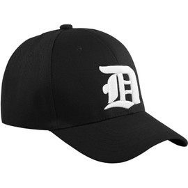 MFAZ Morefaz Ltd Casual Cotton Baseball Cap A-Z GOTHIC Letter Alphabet Embroidered UK hat caps adjustable strap Snap back (D)