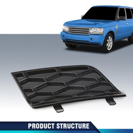 PIT66 Front Bumper Air Inlet Grill Cover Driver Left Side Compatible with Land Rover Range Rover L322 4.4L V8 (non-Supercharged) 2006-2009, Not Fit for Range Rover Sport models DXB500350PUY Black