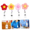 DOITOOL 4pcs Retractable Badge Holders with Flower Design Portable Id