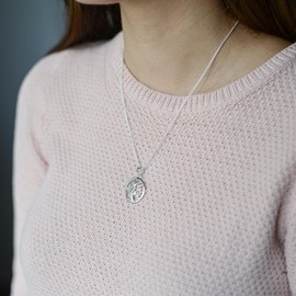 MATERIA Tree Pendant 925 Silver Rhodium-Plated Cubic Zirconia Celtic Tree of Life Pendant 22 x 31 MM Juwelieranfertigung #KA - 123