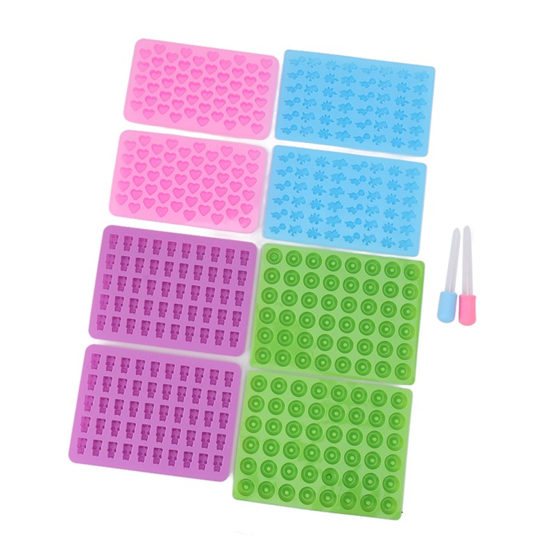 10pcs Silicone Candy Mold Mini Dinosaur Bear Heart Donut Shape