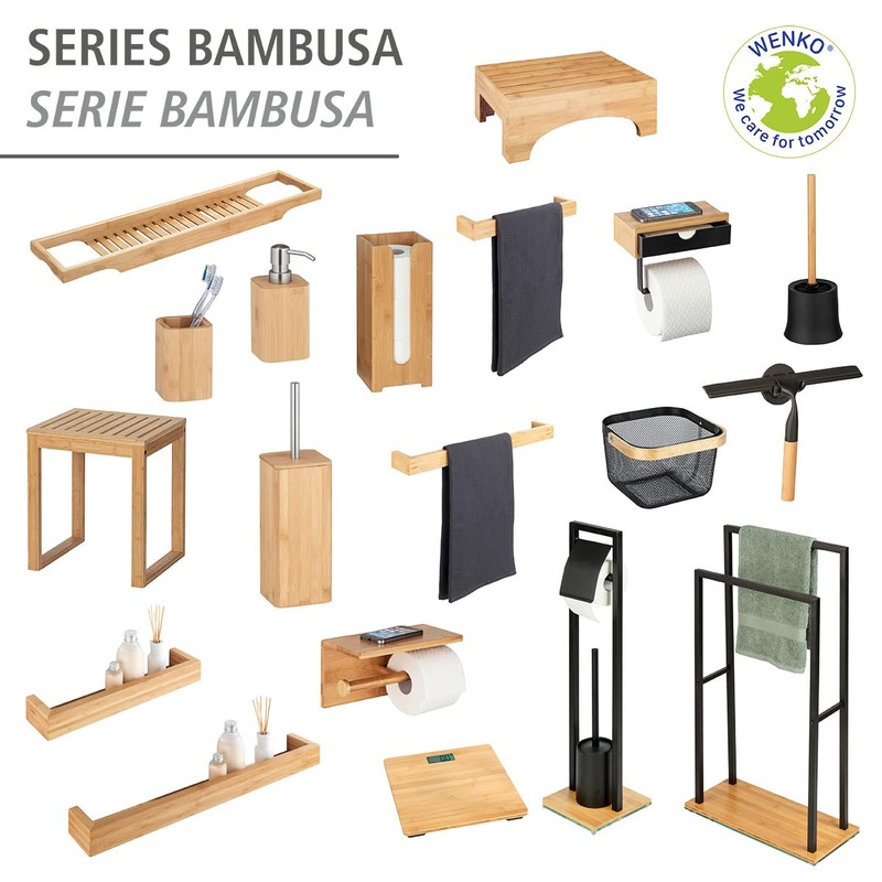 WENKO Duo Bambusa Toilet Roll Holder