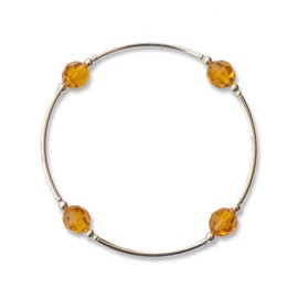 Made As Intended Birthstone Blessing Bracelet - November Topaz Crystal, Large Size