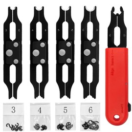 Sopnom E Clip Tool, E Clips Removal And Installation Assortment Kit Tool Set, Exchangeable 4 Sizes (3/4/5/6mm) Clip Rings Kit & 40Pcs E Clips