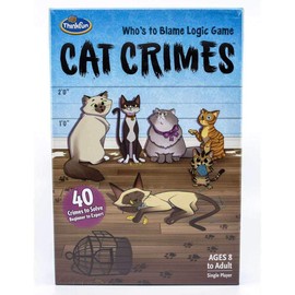 Think Fun Cat Crimes Brain Game and Brainteaser for Boys and Girls Age 8 and Up - A Smart Game with a Fun Theme and Hilarious Artwork, (1550)