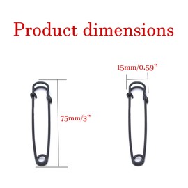 OLSSCMLO Safety Pins, 3“ Large Safety Pins, Set of 40, Large Safety Pins, Clothing Safety Pins, Blankets, Crafts, Skirts, Short Skirts, Oversized Heavy Duty Safety Pins (Brilliant Black)