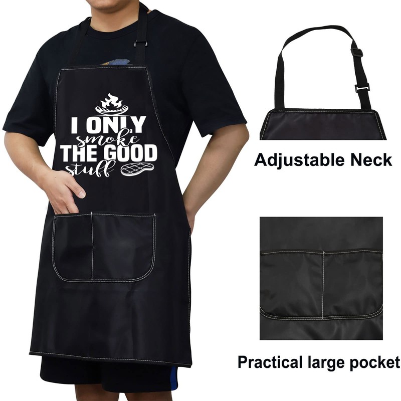 BWWKTOP Funny Grilling Lovers Apron Adjustable BBQ Apron With Pockets