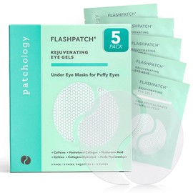 Patchology Under Eye Gel Patches – Natural Eye Masks for Puffy Eyes, Dark Circles & Eye Bags, Soothing Skincare Treatment for All Skin Types, Beauty & Personal Care Essentials (5 Pairs)