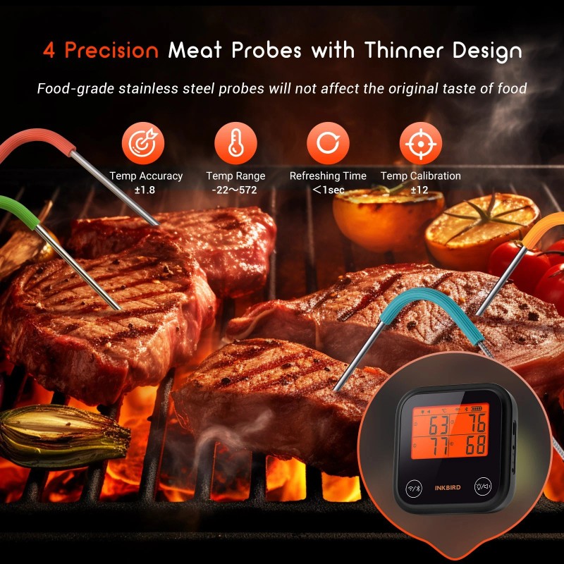Inkbird WiFi Meat Thermometer BBQ Cooking Thermometers APP Calibration Temp