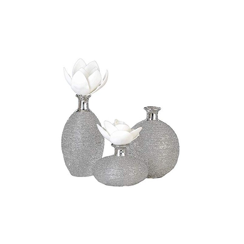 Casablanca Miro Vase Silver Ceramic 3 Assorted