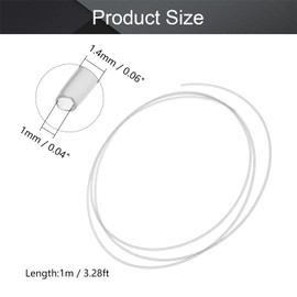 Othmro PTFE Teflon Bowden Tube 3.28ft-1mm ID x 1.4mm OD–Milky White Connector Tubing for 3D Printer-1PCS