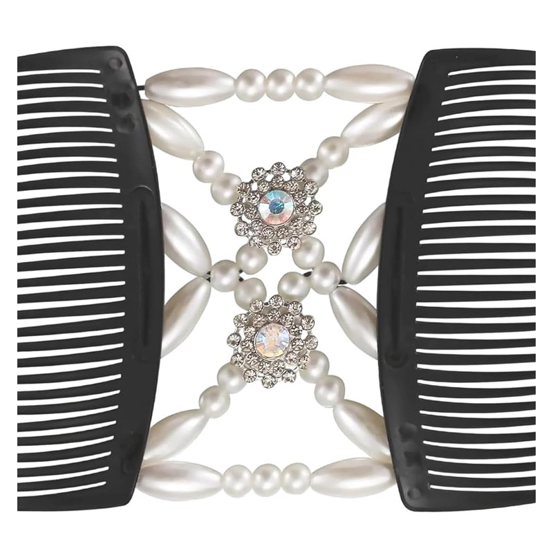 4Pcs Useful Magic Beads Hair Comb Fashionable Double Side Combs