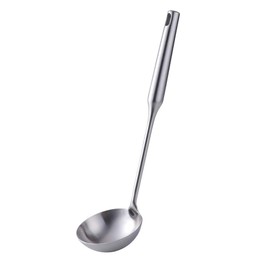 SBOMHS Ladle Stainless Steel 18/8 Ladle Soup Ladles 1 Piece Long Handle 34 cm / 13.4 Inches Silver Matt Width 9.2 cm / 3.6 Inches