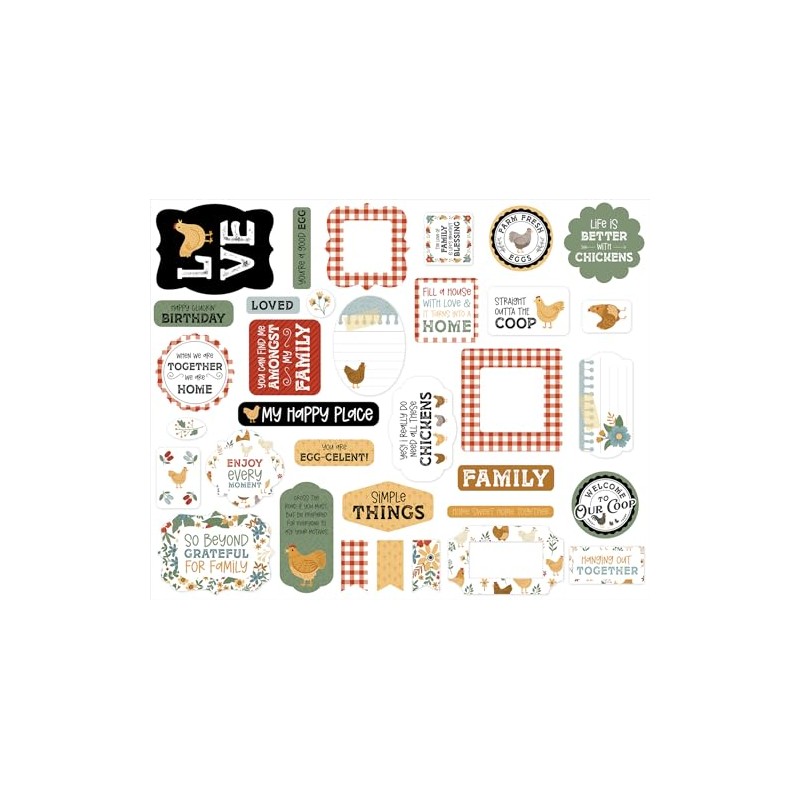 Echo Park Paper Chickens Ephemera, Various