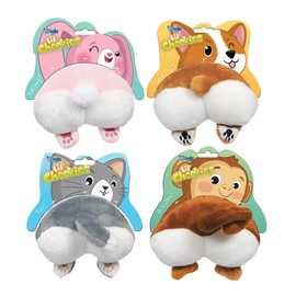 Lil Cheekies Plush Tooshie Animal Dog Squeaker Toys Fun for Small Dogs (Full Set - All 4 Toys)