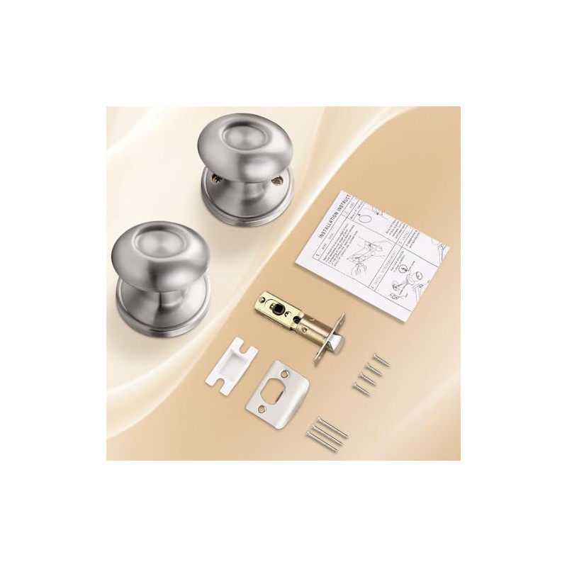 Gobrico 5 Pack Egg Shaped Passage Door Knobs Flat Satin