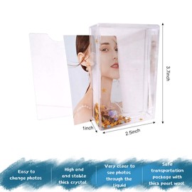 SH.DREAM Liquid Glitter Photo Snow Picture Frame (2" x 3") Instax size ,glod star sparkle Gifts ,for Christmas, Valentines, Family, Best Friends, Couples (Gold star)