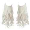 SARLA Invisible Wire Hair Extensions with 3 Clips Long 18