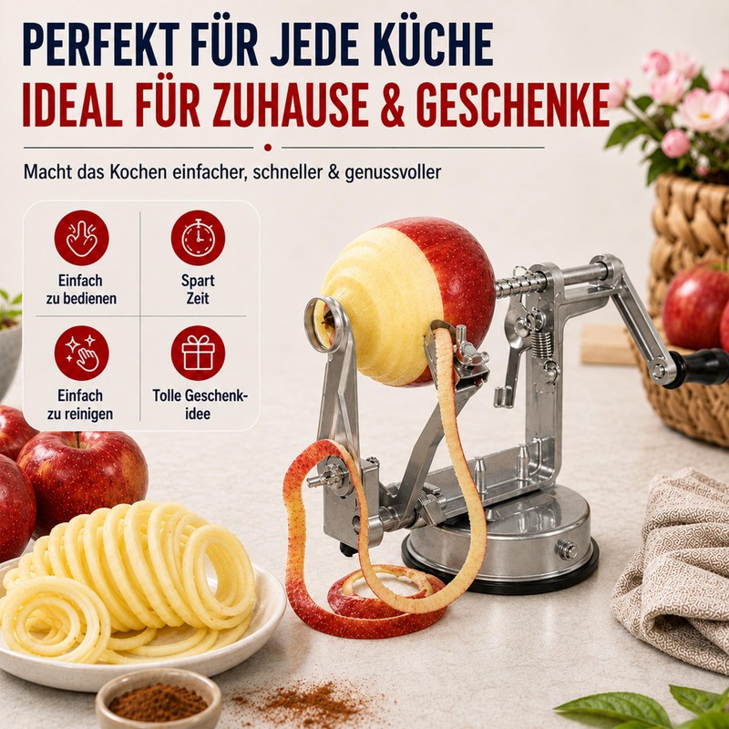 'Stainless Steel "Deluxe Apple Peeler 3 in 1 Function Peeler