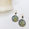 Van Gogh Starry Night Inspired Earrings - Gold Finish with