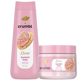 Dove - Combo hidratante de confeti para pastel, lavado corporal y exfoliante, 20 onzas de lavado + 15 onzas, edición limitada, sin parabenos ni sulfat