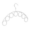 3 x Scarf Holders, Rubberised, Non-Slip, 7 Rings for Scarves